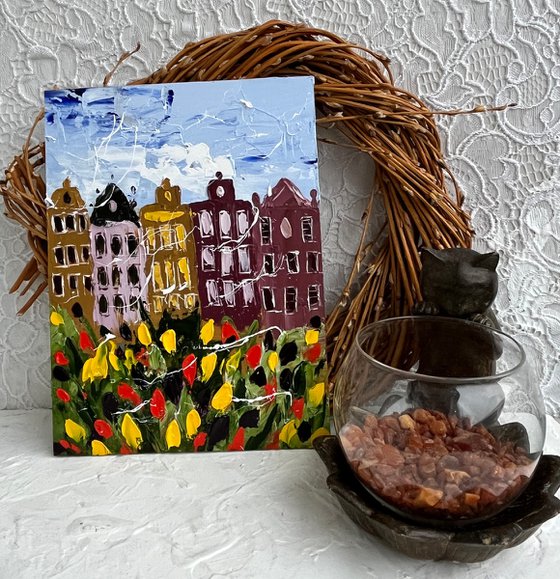 Amsterdam Tulips Painting