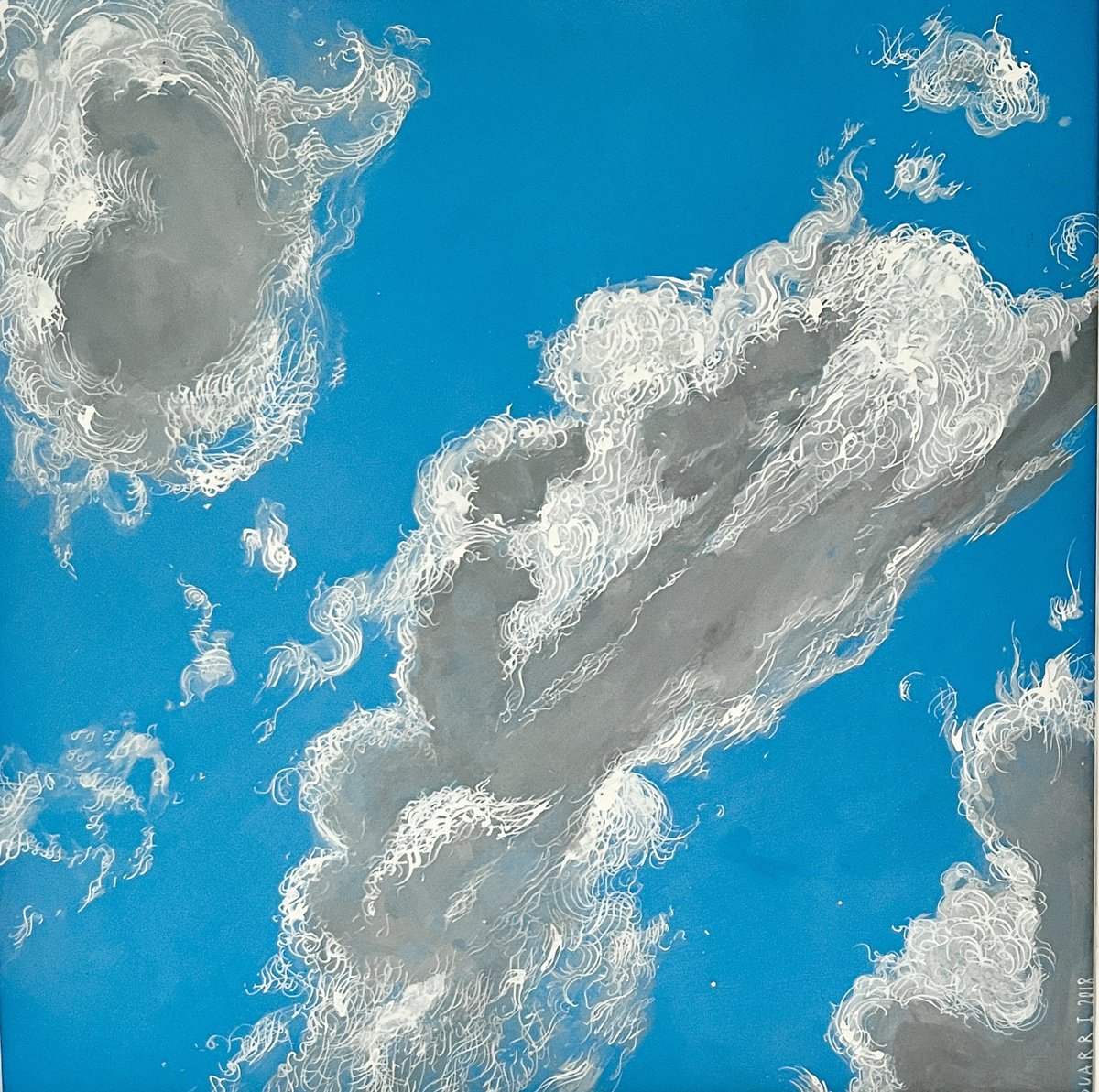 Landscape Acrylic Painting By Benjamin Duarri, 19 X 19, Aerial 3, Original Artwork