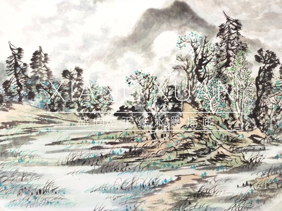 XUAN ART - Chinese landscape painting 43*43cm - 10