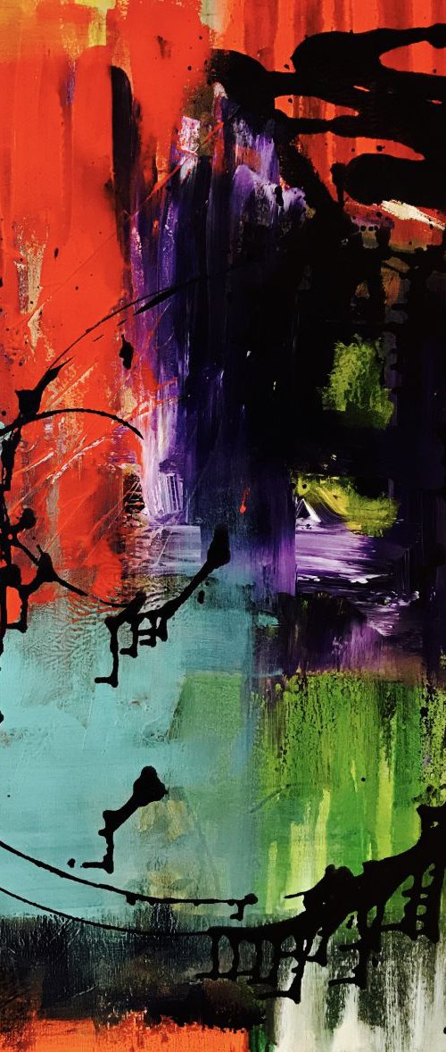 Blue, green, purple, red, brons emotions by Tiny de Bruin