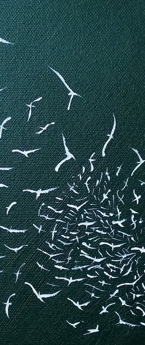 Soul Birds on Green - small, gorgeous by Mel Graham
