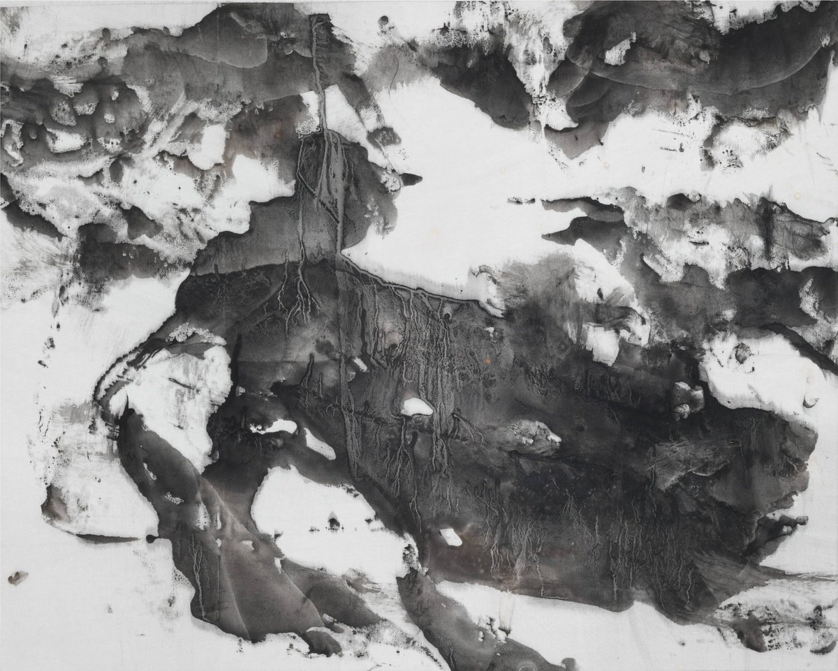 Expressive Abstract Painting By Ruozhou Zhuang, 24 X 20", Borderless, Original Artwork