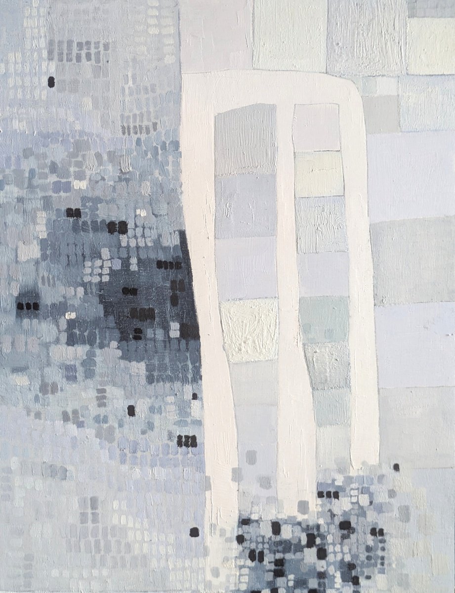 Abstract Oil Painting By Anna Jannack, 9 X 12, Shaking Structures Ixx, Original Artwork