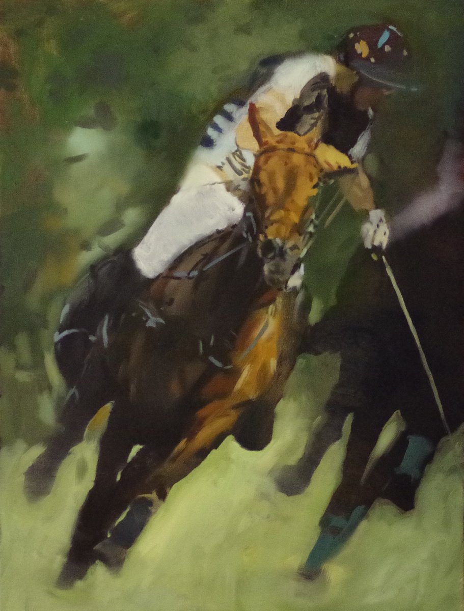 Impressionistic Animal Oil Painting By Vygandas Doveika, 24 X 31", Polo Ii, Original Artwork