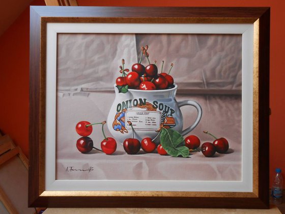Still Life with Cherries in Soup Bowl