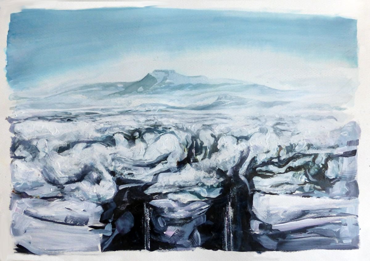 Impressionistic Landscape Watercolour By John Sharp, 22 X 15, Hidden Falls2, Original Artwork