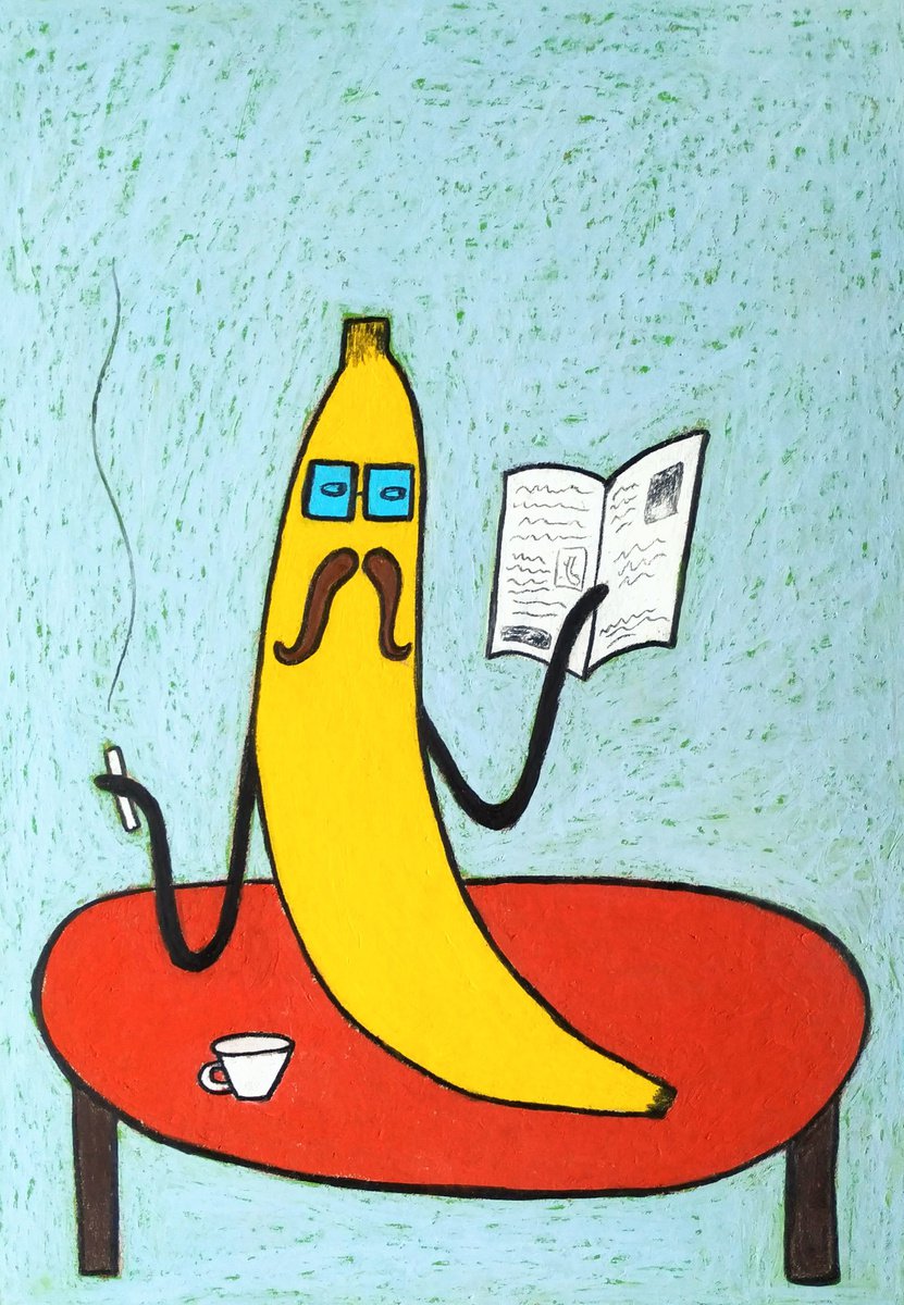 Mr. Banana with the morning paper by Ann Zhuleva