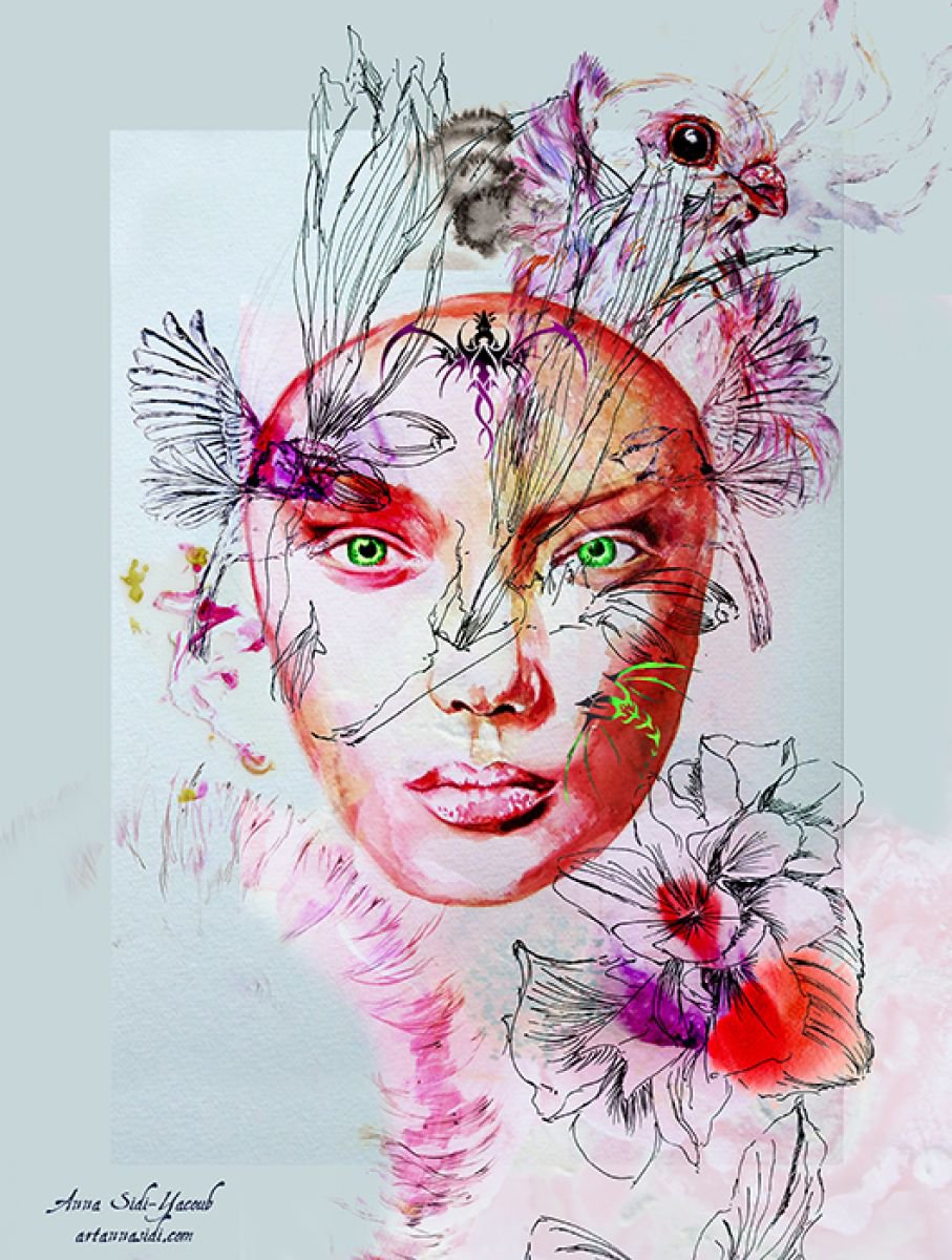 Face/ Digital Work Limited Edition; 4/50 by Anna Sidi-Yacoub