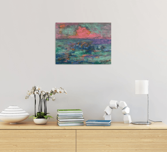 Pink cloud over Iona