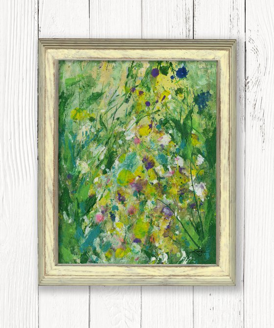 Shabby Chic Charm 27 - Framed Floral art in Painted Distressed Frame by Kathy Morton Stanion