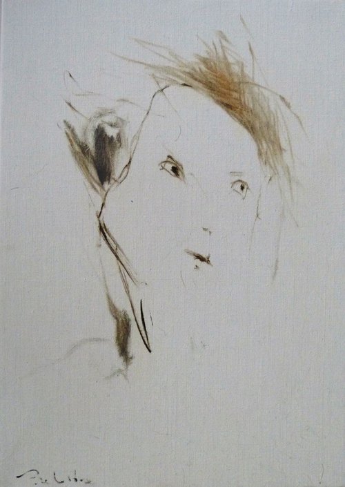 Greta Thunberg, oil on canvas 33x46 cm by Frederic Belaubre