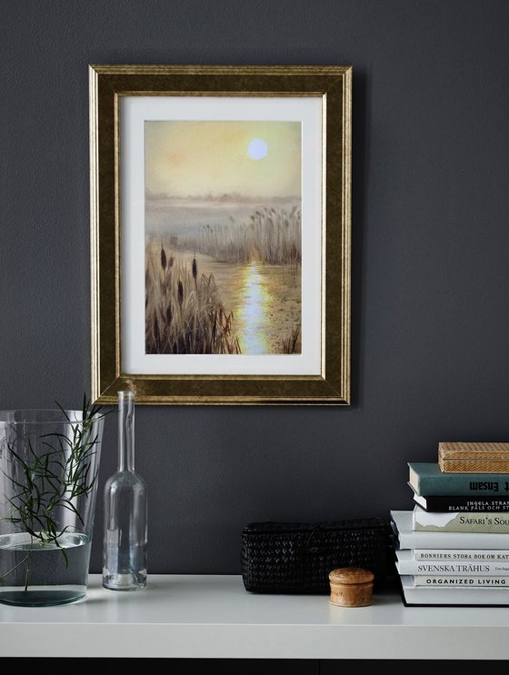 Dry reed on the river
