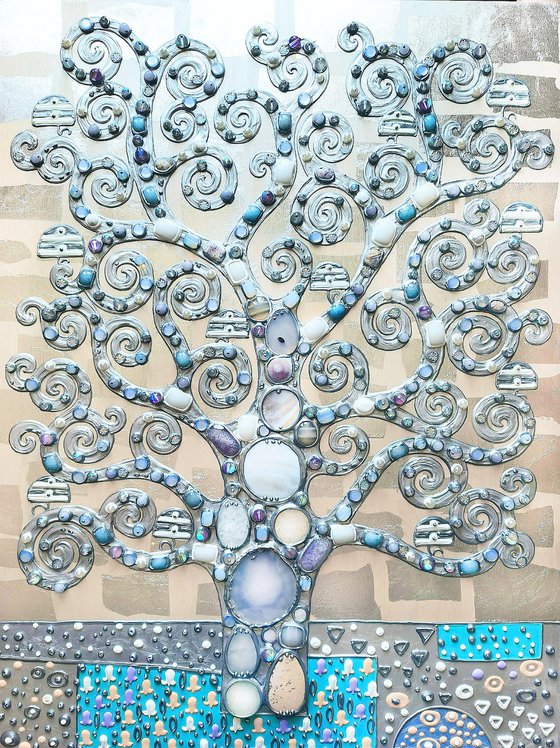 Soul tree. Precious stones art