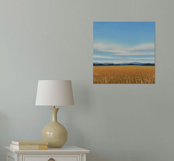 Golden Wheat - Blue Sky Landscape