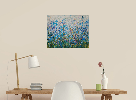 Mid Summer Meadow Flowers - Original Painting   by Olena Art