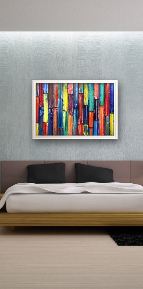 "We're Going Down" - FREE USA SHIPPING - Original PMS Oil Painting On Wood, Framed by Preston M. Smith (PMS)