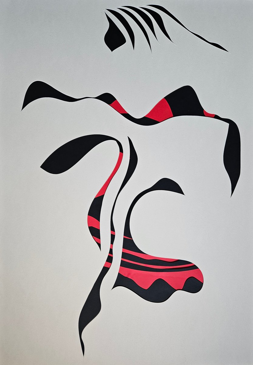 Surrealistic Abstract Collage By Stefano Mazzolini, 28 X 41", Erbad, Original Artwork