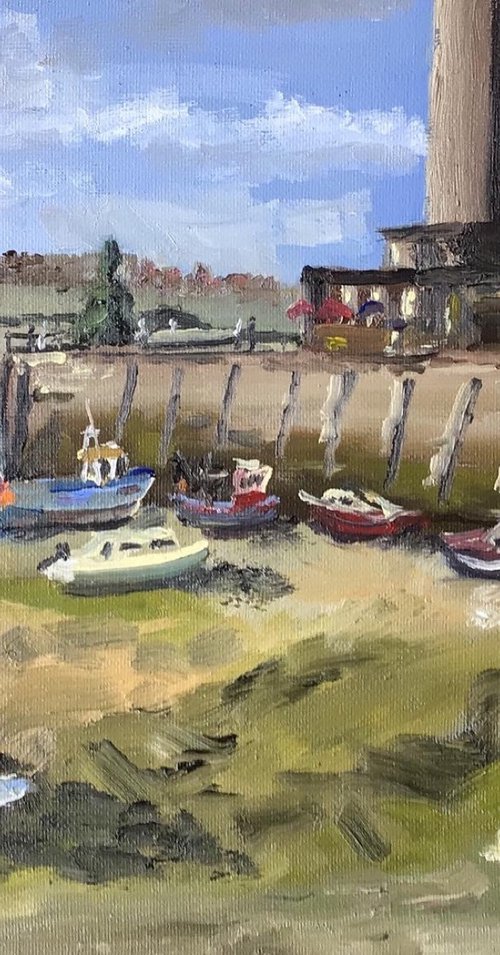 Low tide at Margate, An original plein air oil painting. by Julian Lovegrove Art