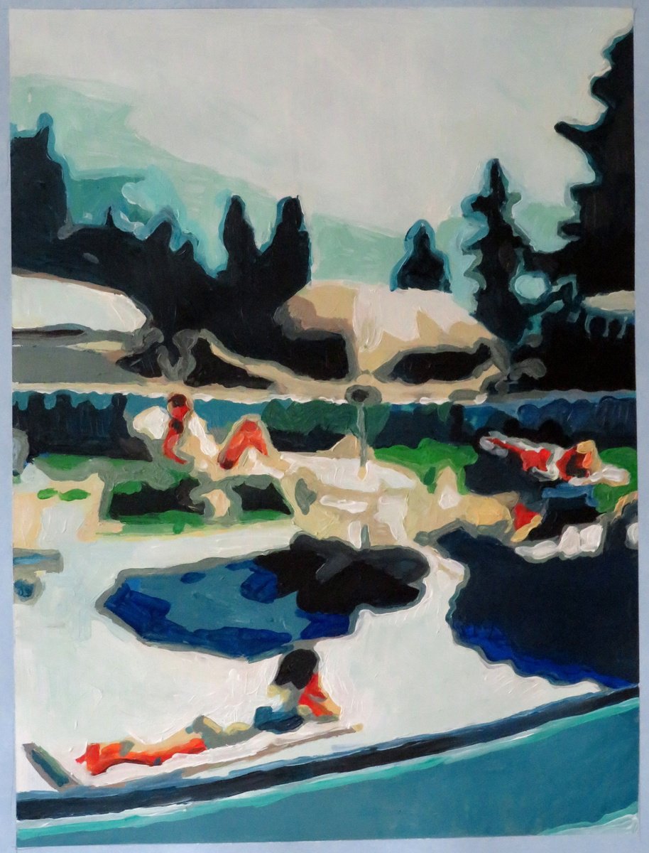  Three Woman Sunbathing By Stephen Abela, 28 X 22, Artwork For Sale On Artfinder