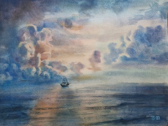 Cloudy Seascape