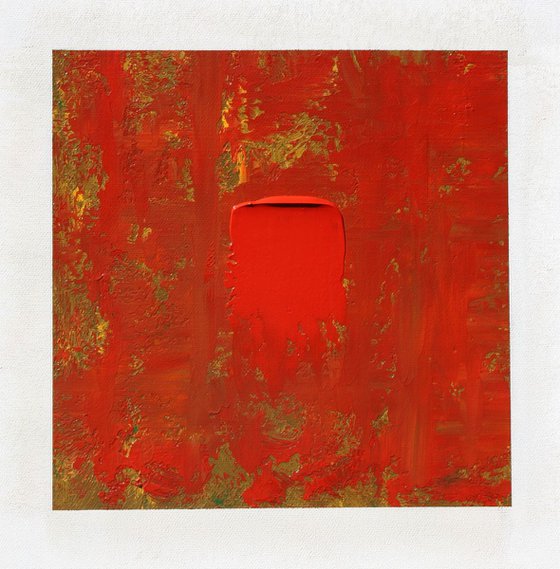 Abstract Little Red Painting Panel I (36x36 inches)