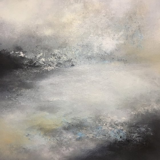 Sea fog 30x30 cm oil painting by Elena Troyanskaya