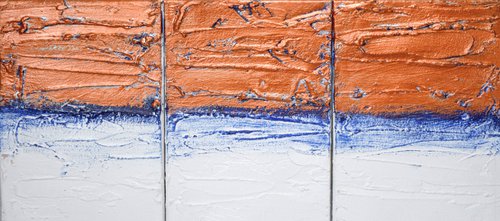 Copper Blue Tones 48 x 20" by Stuart Wright