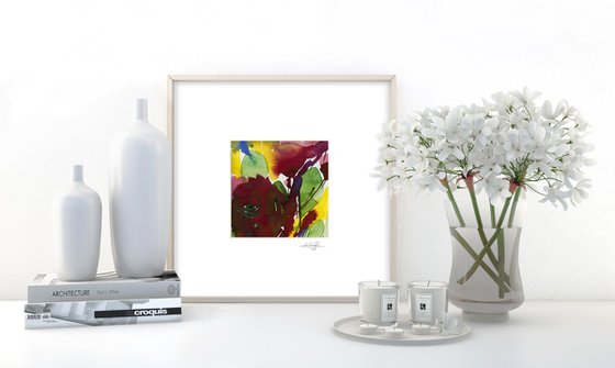 Abstract Florals Collection 8 - 3 Flower Paintings in mats by Kathy Morton Stanion