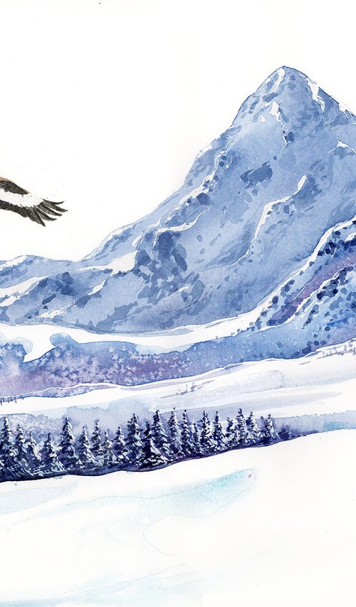 Winter landscape with eagle by Karolina Kijak