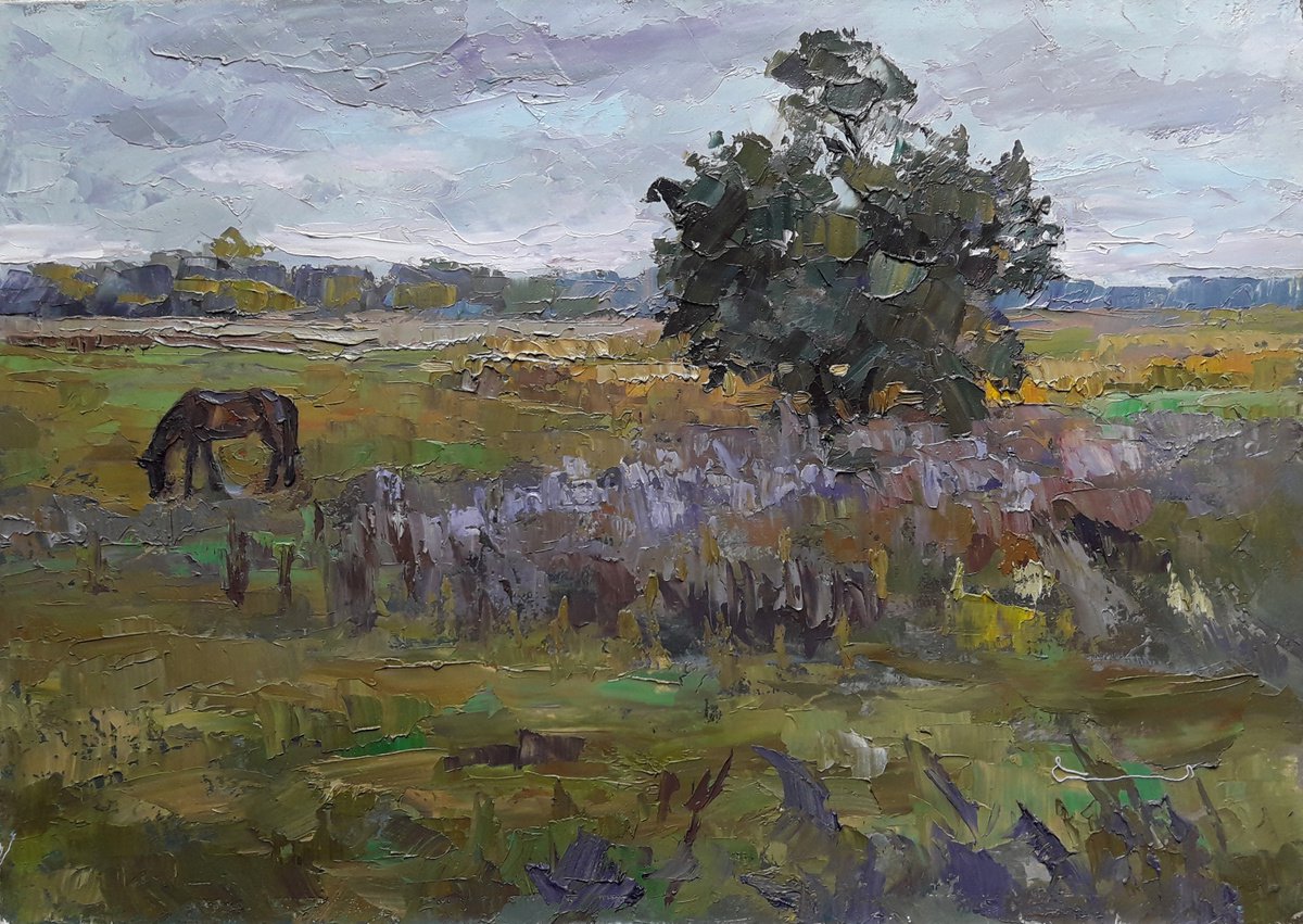 Oil painting On the pasture by Boris Serdyuk