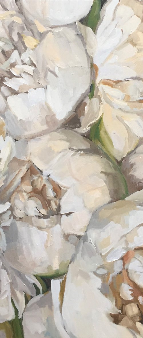 White peonies by Katharine Rowe