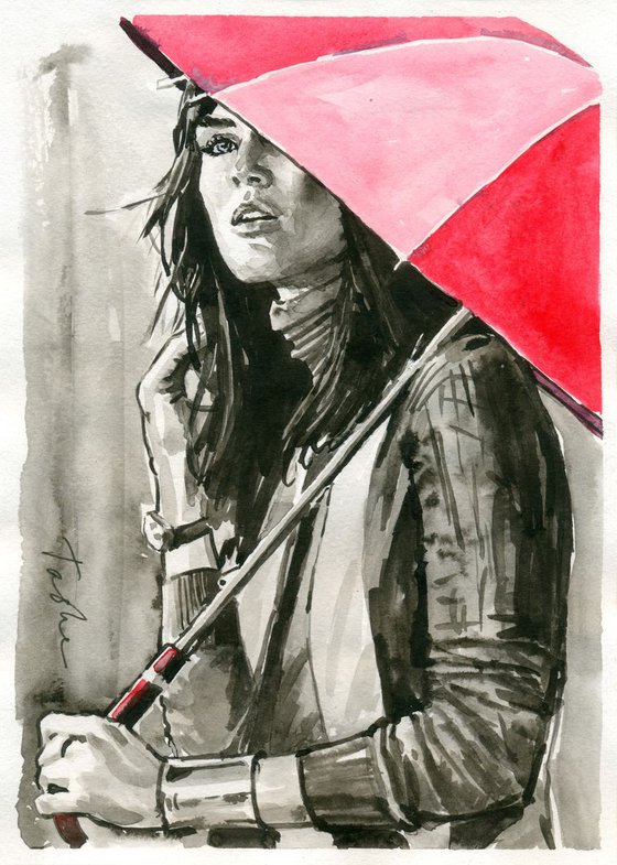 Red umbrella