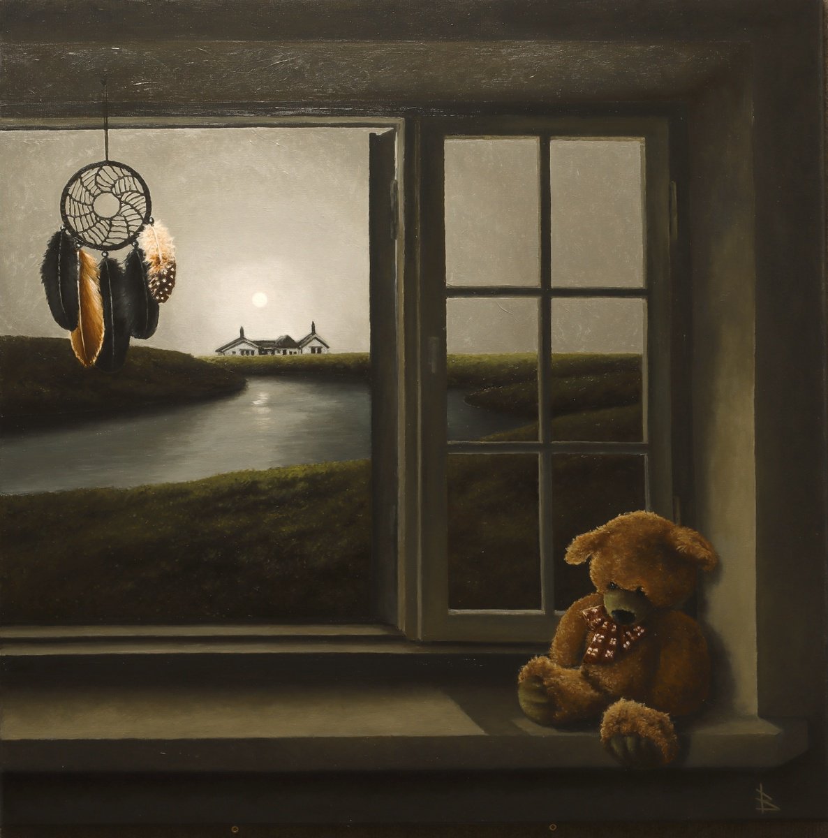 Impressionistic Landscape Oil Painting By Oleg Baulin, 31 X 31", Dreamcatcher, Original Artwork