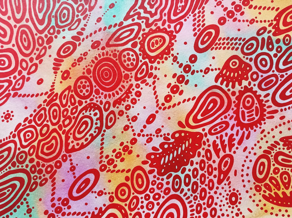 Geometric Abstract Painting By Veronika Demenko, 16 X 12", Organic Geometry N.7, Original Artwork