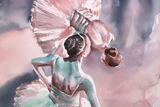 Ballerina Painting "In The Wings II"