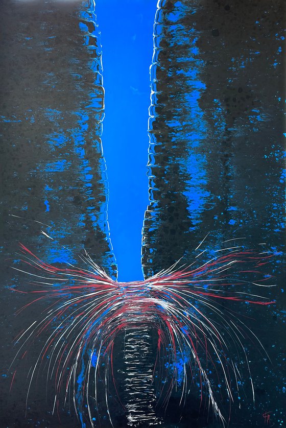 Forever — Blue-Black Resin Abstract, 150 cm