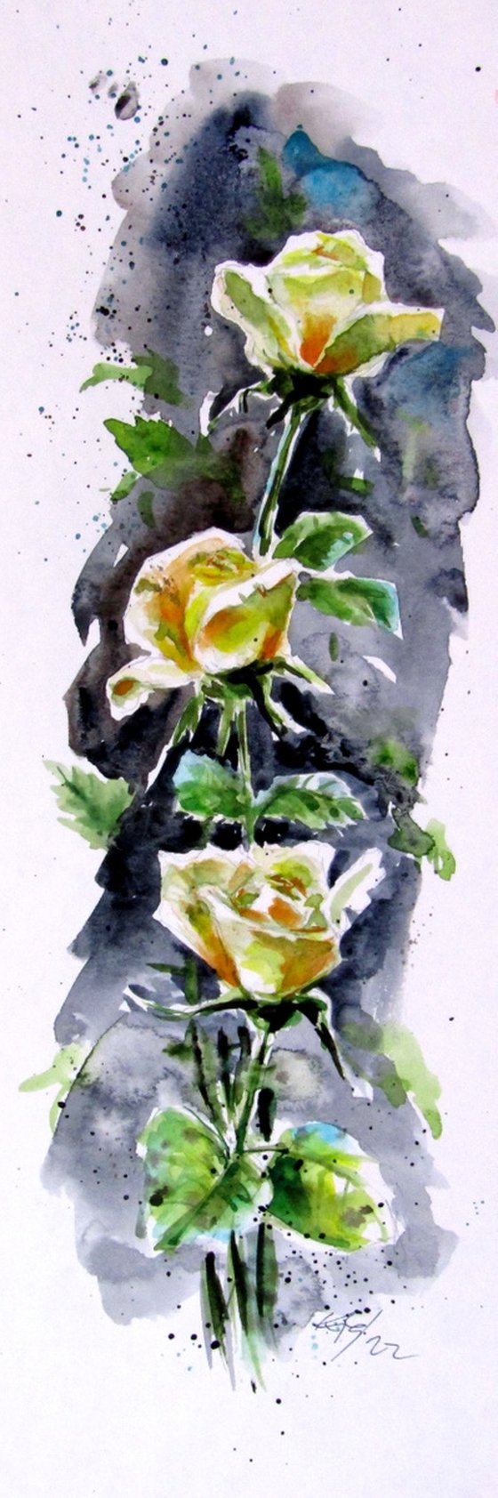 Yellow roses /42x 14 cm/