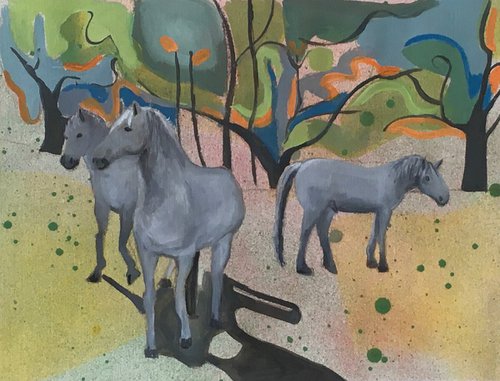 3wild horses at Somme by Chihiro Kinjo