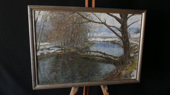 River landscape - original oil painting