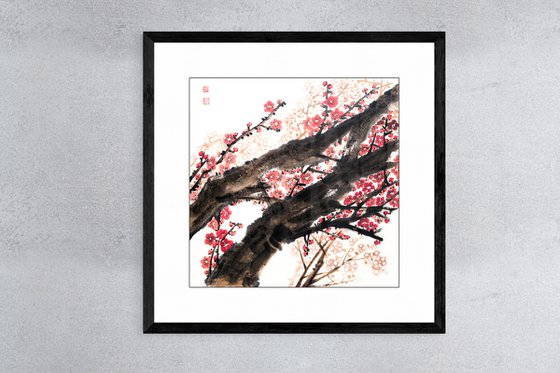 Old blooming plum - Oriental Chinese Ink Painting