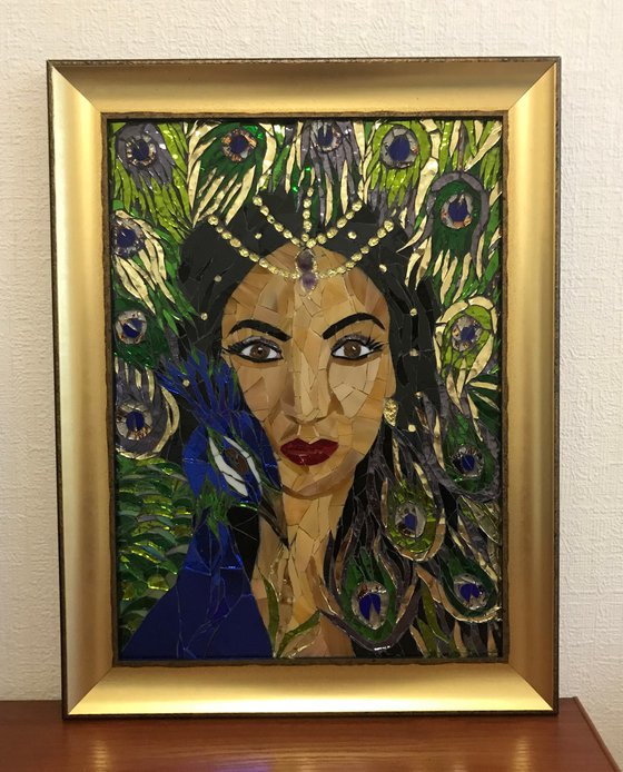 Glass mosaic Woman Portrait