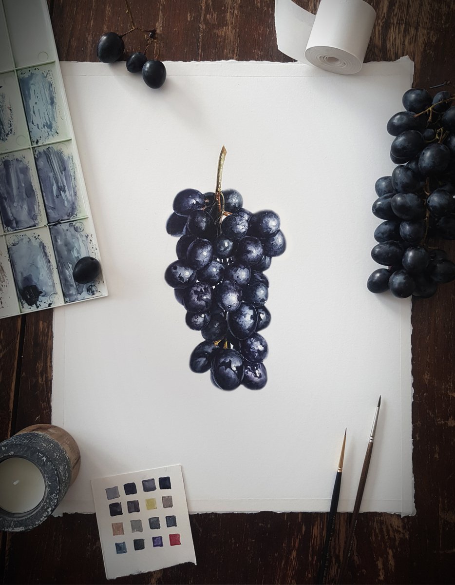 Black/blue grapes by Dovydas Bou