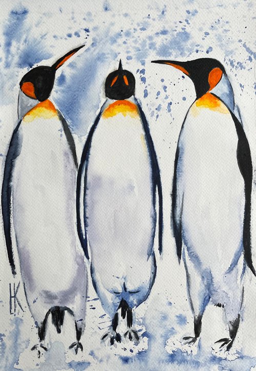 Penguins... True Friends by Halyna Kirichenko