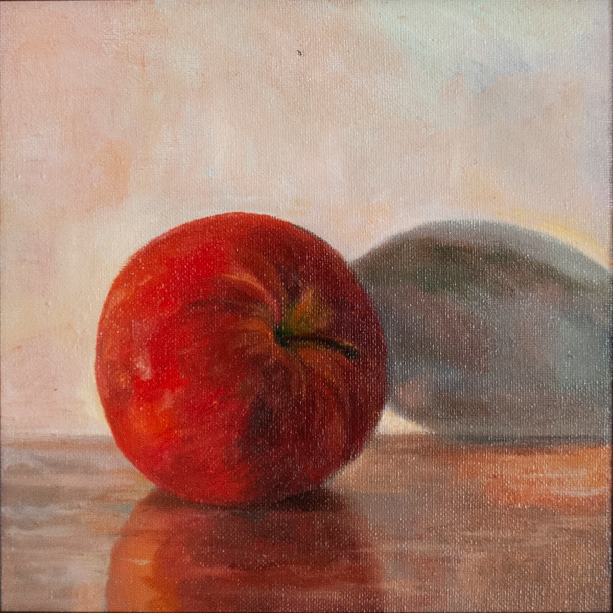 Photorealistic Oil Painting , Apple Ii By Nikola Ivanovic, 14 X 14, Artwork For Sale On Artfinder