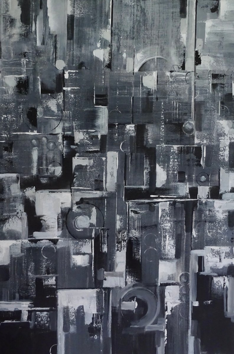 Expressive Abstract Acrylic Painting By Mel Davies Original Art, 24 X 35", Expression 1, Original Artwork