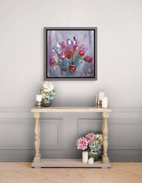 Bouquet in Crimson and Violet