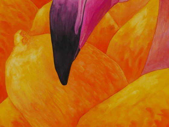 Flamingo with lemons