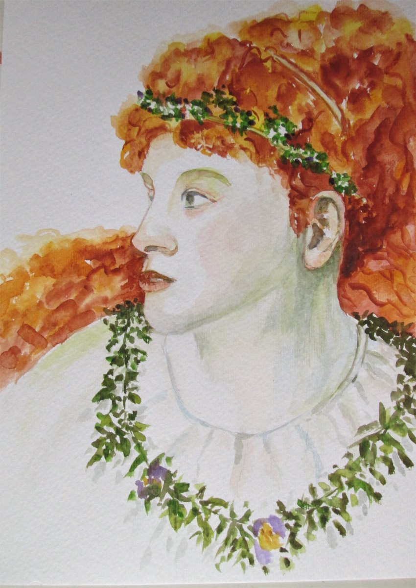 Expressive Portrait Watercolour By Marjansart, 8 X 12", Victorian Woman, Original Artwork