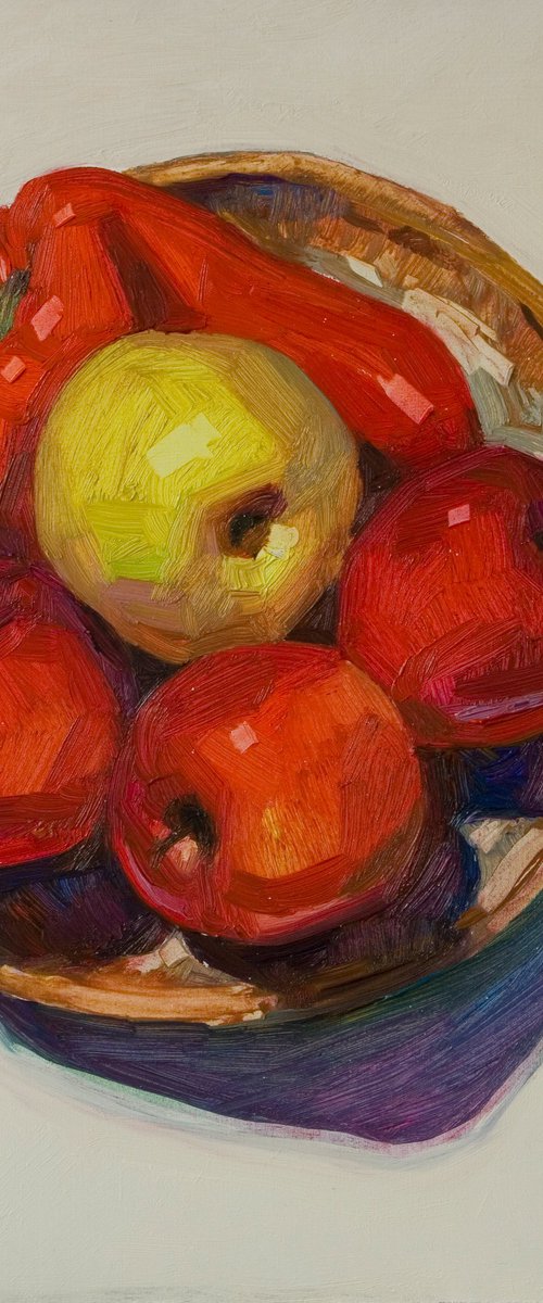 red pepper apples in a plate by Olivier Payeur