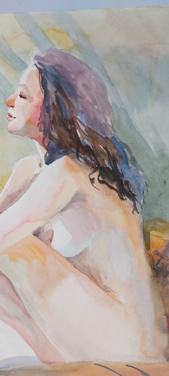 Gentle morning-erotic watercolor